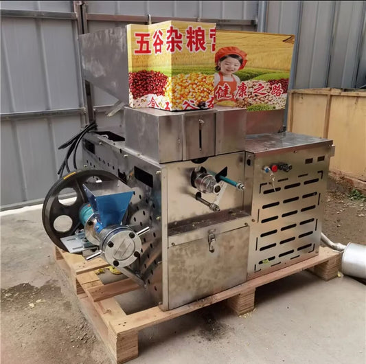 011-Four-cylinder gasoline engine Stainless steel body Silent style. Mixed grain puffing machine + flour puffing machine (free shipping)