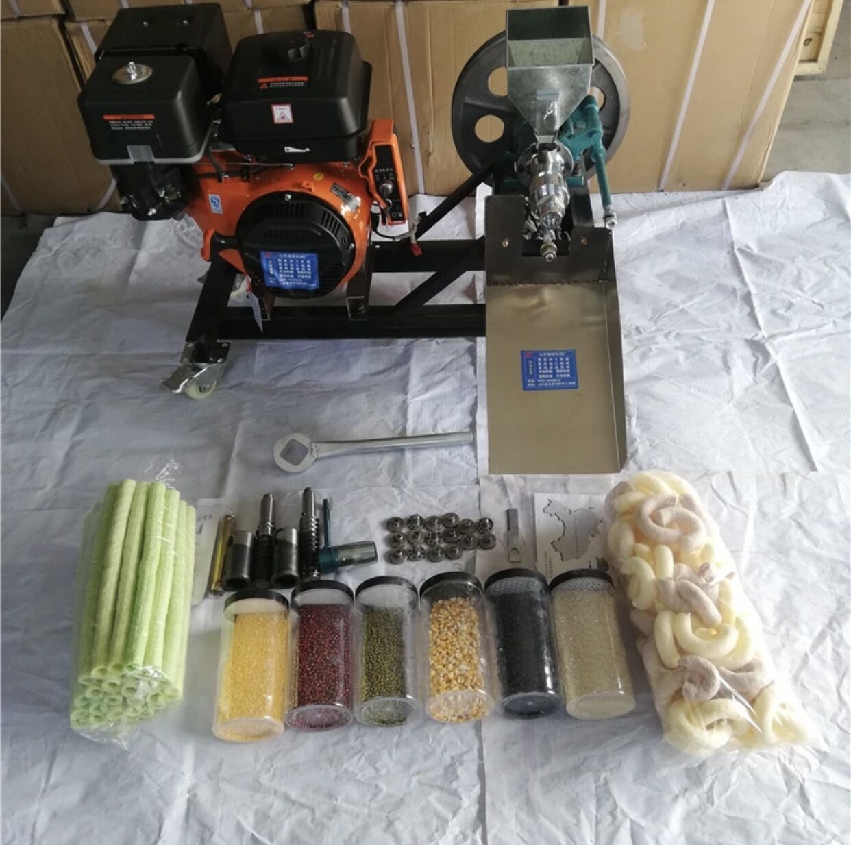 009-Electric starter machine gasoline engine Grains puffing machine (free shipping)